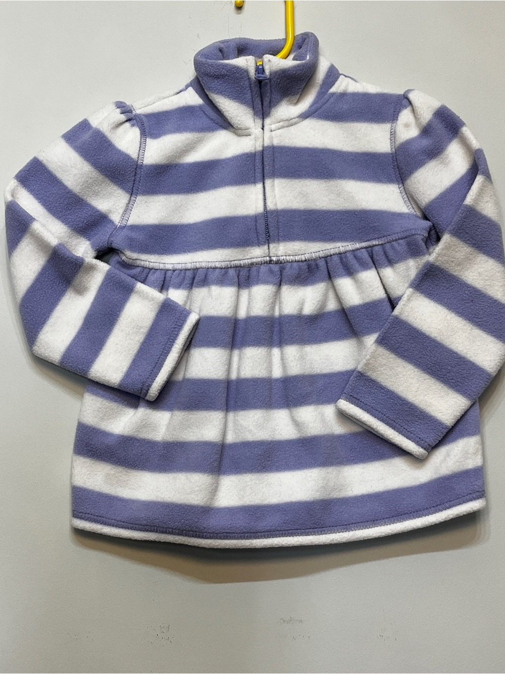Lavender & White Striped Fleece Half-Zip Pullover Top - Girl toddler Size 3T